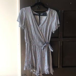 Boutique stripe/floral romper